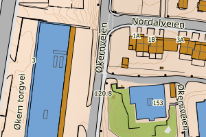 Kartbilde fra WMS-tjeneste av avviket