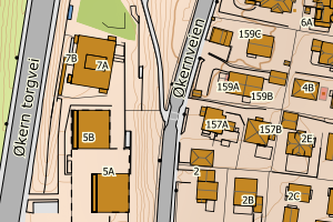 Kartbilde fra WMS-tjeneste av avviket
