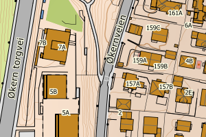 Kartbilde fra WMS-tjeneste av avviket