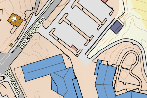 Kartbilde fra WMS-tjeneste av avviket