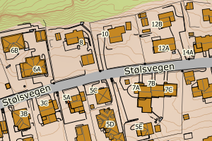 Kartbilde fra WMS-tjeneste av avviket