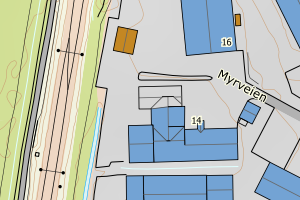 Kartbilde fra WMS-tjeneste av avviket