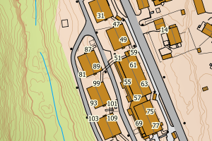 Kartbilde fra WMS-tjeneste av avviket