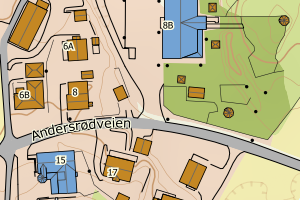 Kartbilde fra WMS-tjeneste av avviket