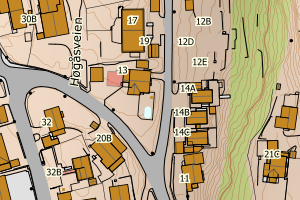 Kartbilde fra WMS-tjeneste av avviket