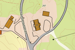Kartbilde fra WMS-tjeneste av avviket