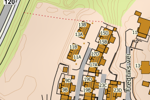 Kartbilde fra WMS-tjeneste av avviket