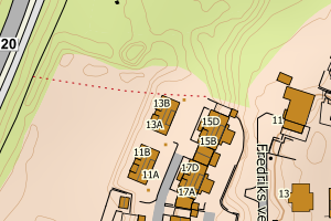 Kartbilde fra WMS-tjeneste av avviket