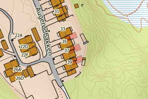 Kartbilde fra WMS-tjeneste av avviket
