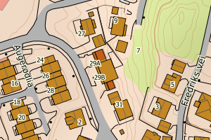 Kartbilde fra WMS-tjeneste av avviket