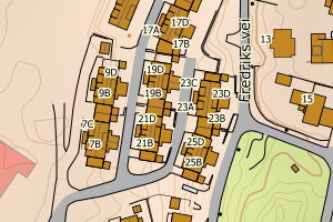 Kartbilde fra WMS-tjeneste av avviket