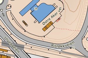 Kartbilde fra WMS-tjeneste av avviket