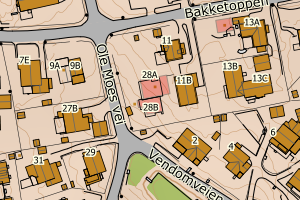 Kartbilde fra WMS-tjeneste av avviket