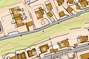 Kartbilde fra WMS-tjeneste av avviket