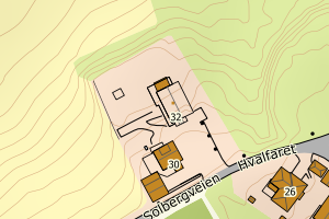 Kartbilde fra WMS-tjeneste av avviket
