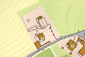 Kartbilde fra WMS-tjeneste av avviket