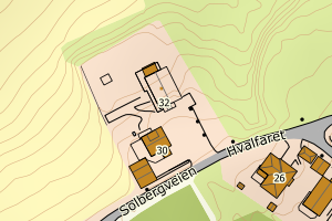Kartbilde fra WMS-tjeneste av avviket