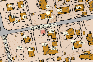 Kartbilde fra WMS-tjeneste av avviket