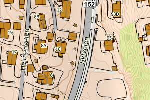 Kartbilde fra WMS-tjeneste av avviket