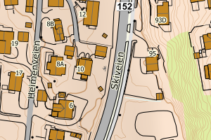 Kartbilde fra WMS-tjeneste av avviket