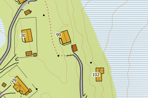 Kartbilde fra WMS-tjeneste av avviket