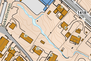 Kartbilde fra WMS-tjeneste av avviket