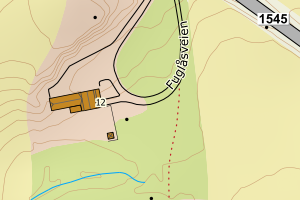 Kartbilde fra WMS-tjeneste av avviket