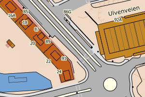 Kartbilde fra WMS-tjeneste av avviket