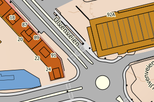 Kartbilde fra WMS-tjeneste av avviket