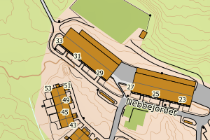Kartbilde fra WMS-tjeneste av avviket