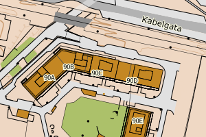 Kartbilde fra WMS-tjeneste av avviket