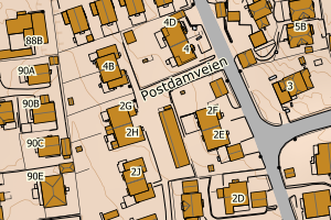 Kartbilde fra WMS-tjeneste av avviket