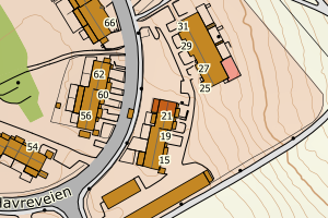Kartbilde fra WMS-tjeneste av avviket
