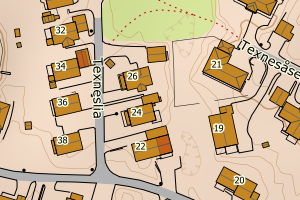 Kartbilde fra WMS-tjeneste av avviket