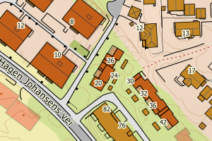 Kartbilde fra WMS-tjeneste av avviket