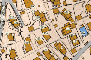 Kartbilde fra WMS-tjeneste av avviket