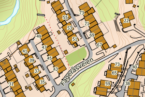 Kartbilde fra WMS-tjeneste av avviket