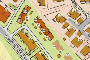 Kartbilde fra WMS-tjeneste av avviket