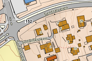 Kartbilde fra WMS-tjeneste av avviket