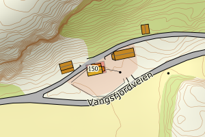 Kartbilde fra WMS-tjeneste av avviket