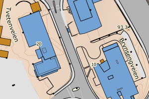 Kartbilde fra WMS-tjeneste av avviket