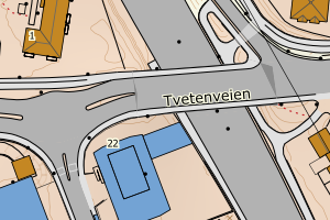 Kartbilde fra WMS-tjeneste av avviket