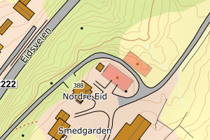 Kartbilde fra WMS-tjeneste av avviket