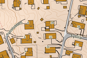 Kartbilde fra WMS-tjeneste av avviket