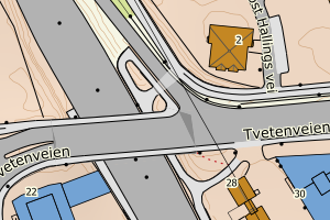 Kartbilde fra WMS-tjeneste av avviket