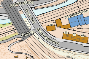 Kartbilde fra WMS-tjeneste av avviket