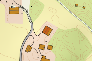 Kartbilde fra WMS-tjeneste av avviket