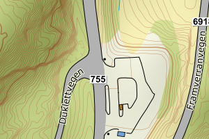 Kartbilde fra WMS-tjeneste av avviket