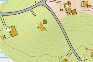 Kartbilde fra WMS-tjeneste av avviket