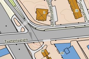 Kartbilde fra WMS-tjeneste av avviket